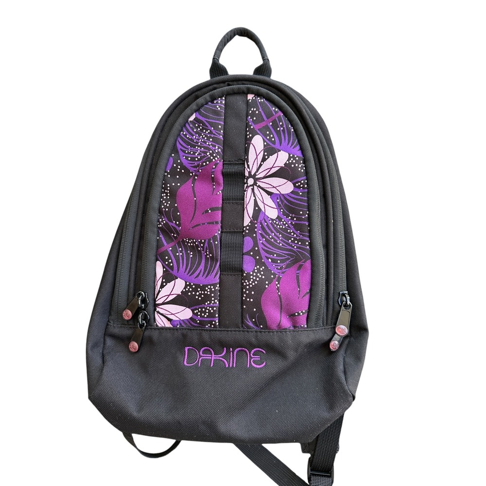 Dakine Cosmo Mini Backpack Womens Small Black Purple Floral Print Excellent 6.5L